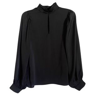VINE & LOVE  Black Silky Blouse Long Sleeves